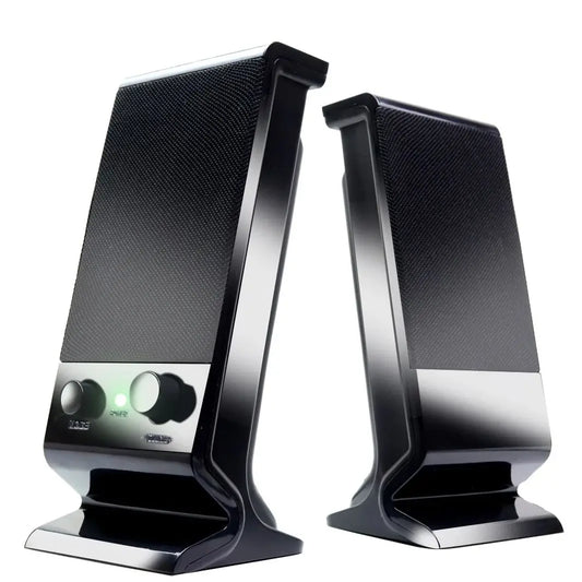 Compact USB Laptop Speakers with Volume Control (Black)-0